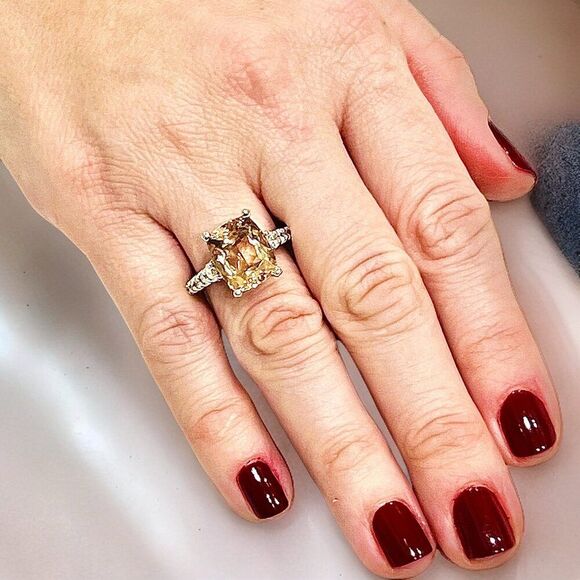 Natural Morganite Diamond Ring Size 6.25 14k Gold 5.26 TCW Certified $6,950 215 - Picture 12 of 15